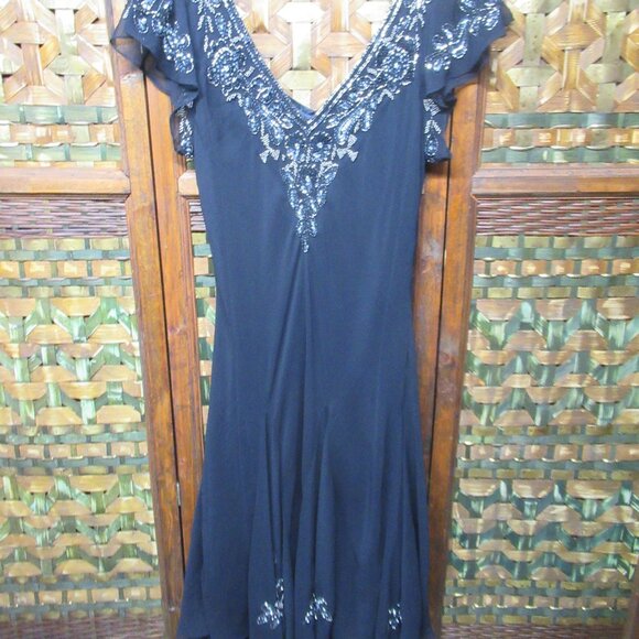 JKara Black Formal Dress with Sequin and Beaded Detail - Picture 10 of 12